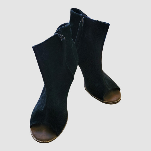 Toms Perforated Suede Open Toe Bootie - Picture 7 of 9